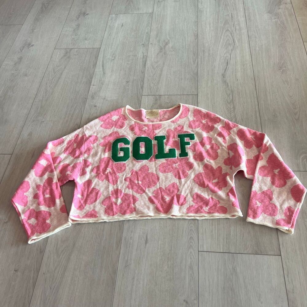 Judith March ON THE FAIRWAYS FLORAL SWEATER size s